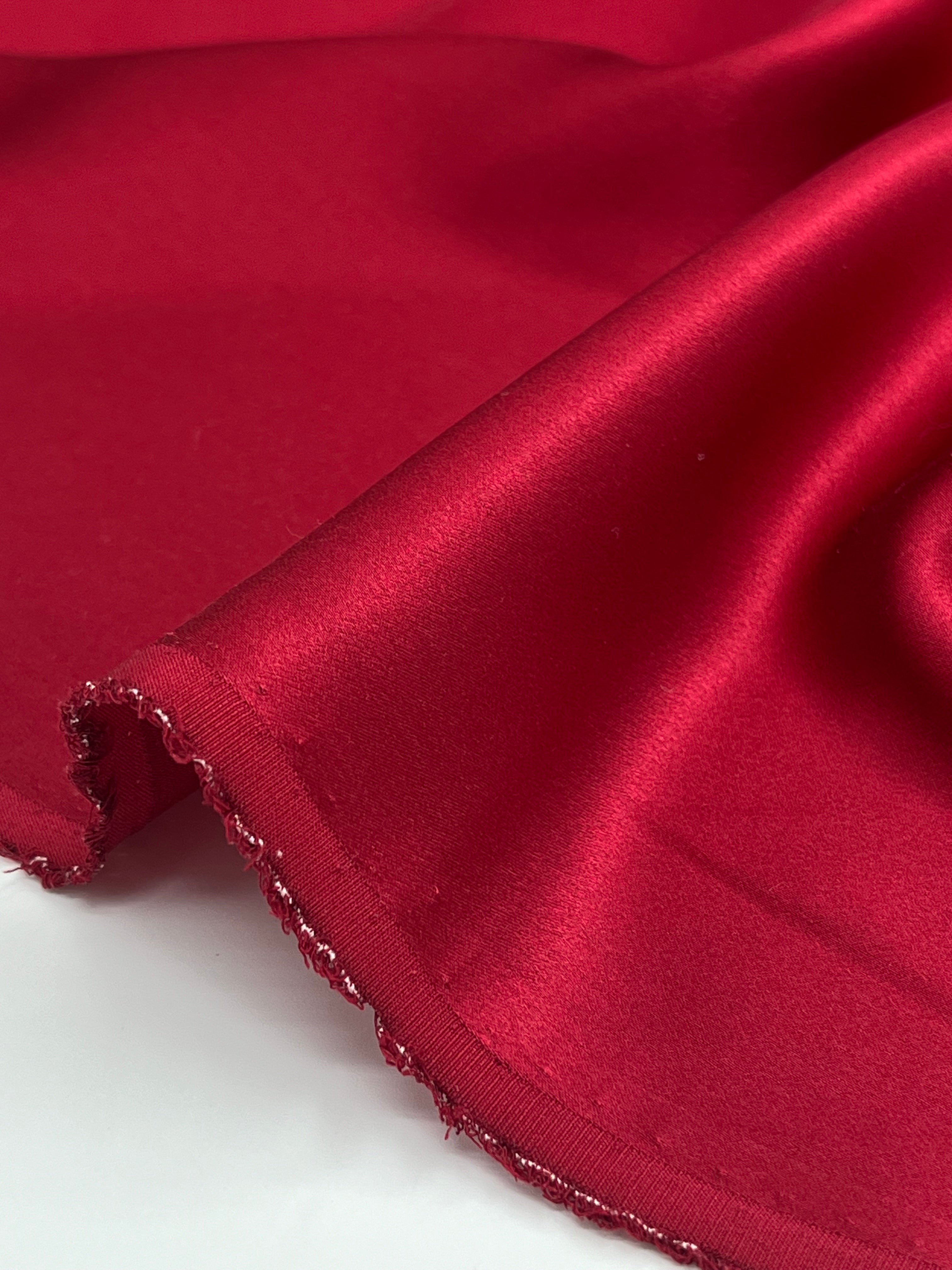 Saturated Red Satin Pure Silk.