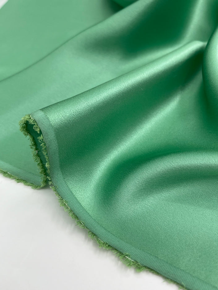 Spearmint Green Satin Pure Silk, Silk By The Yard.
