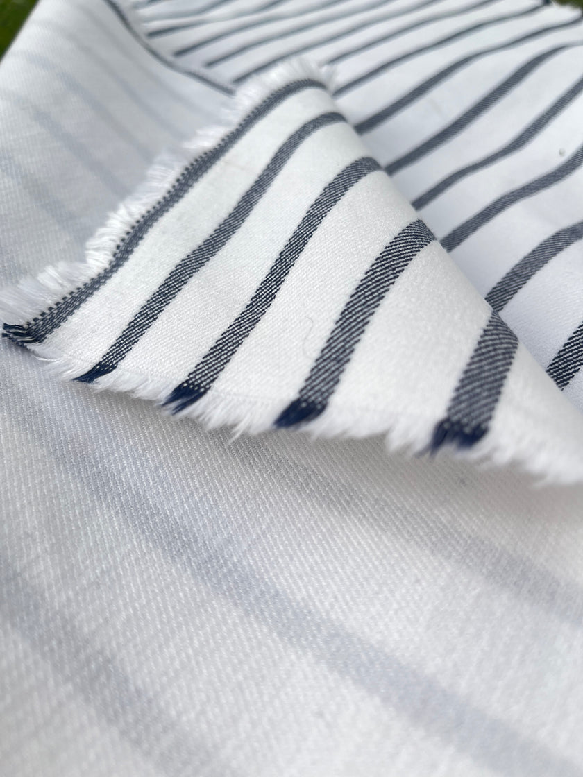 Ağır Ağırlıklı Yumuşatılmış Pamuklu Kumaş Metre Başına 400/m2 - Döşemelik Çizgili Fransız Stili - Doğal Döşemelik Kumaşlar. %100 Pamuk - 150 cm Genişlik