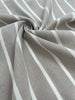 Gray- White Striped Linen Organic Cotton Blended Fabric By The Meter.