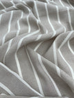 Gray- White Striped Linen Organic Cotton Blended Fabric By The Meter.
