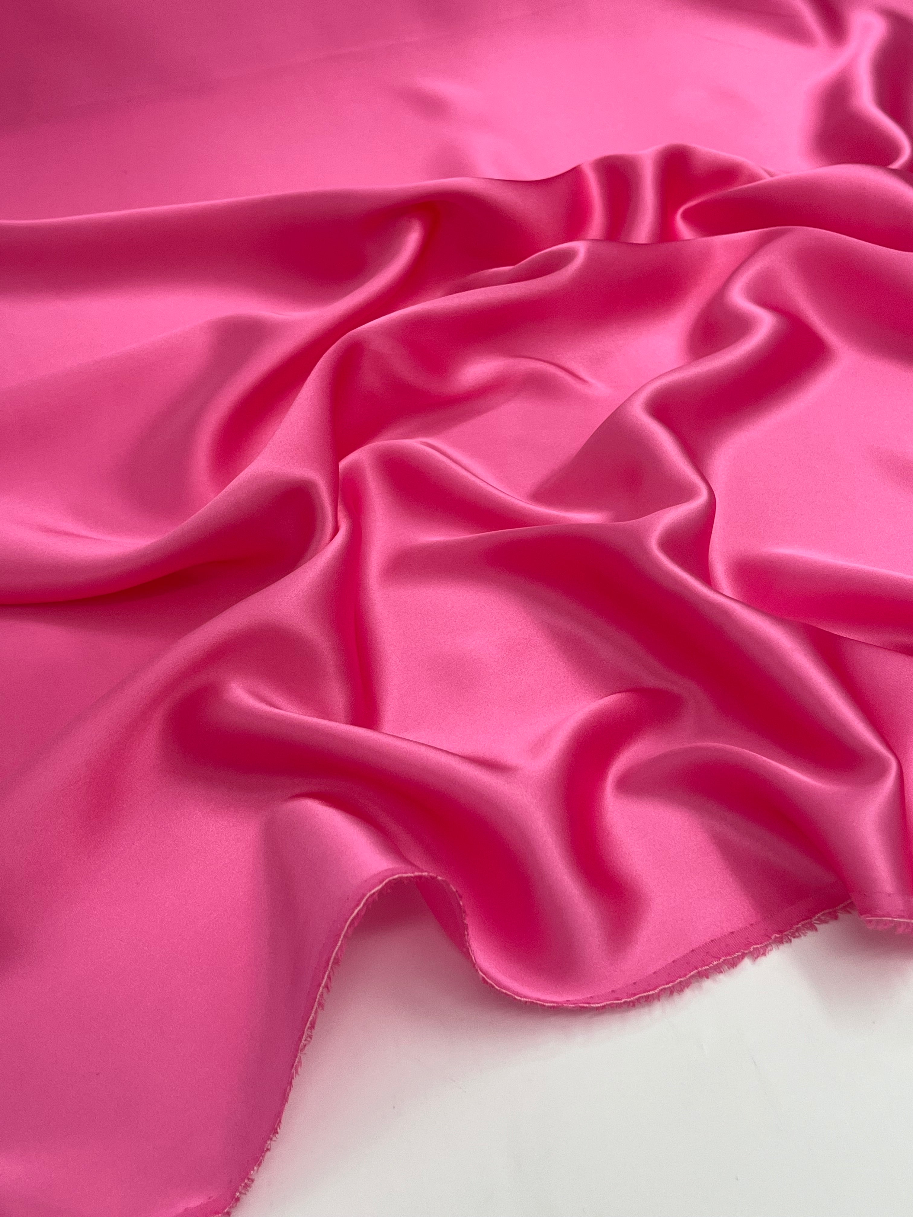 Pink Satin Pure Silk, Silk By The Yard, Silk Chiffon, Mulberry Silk.
