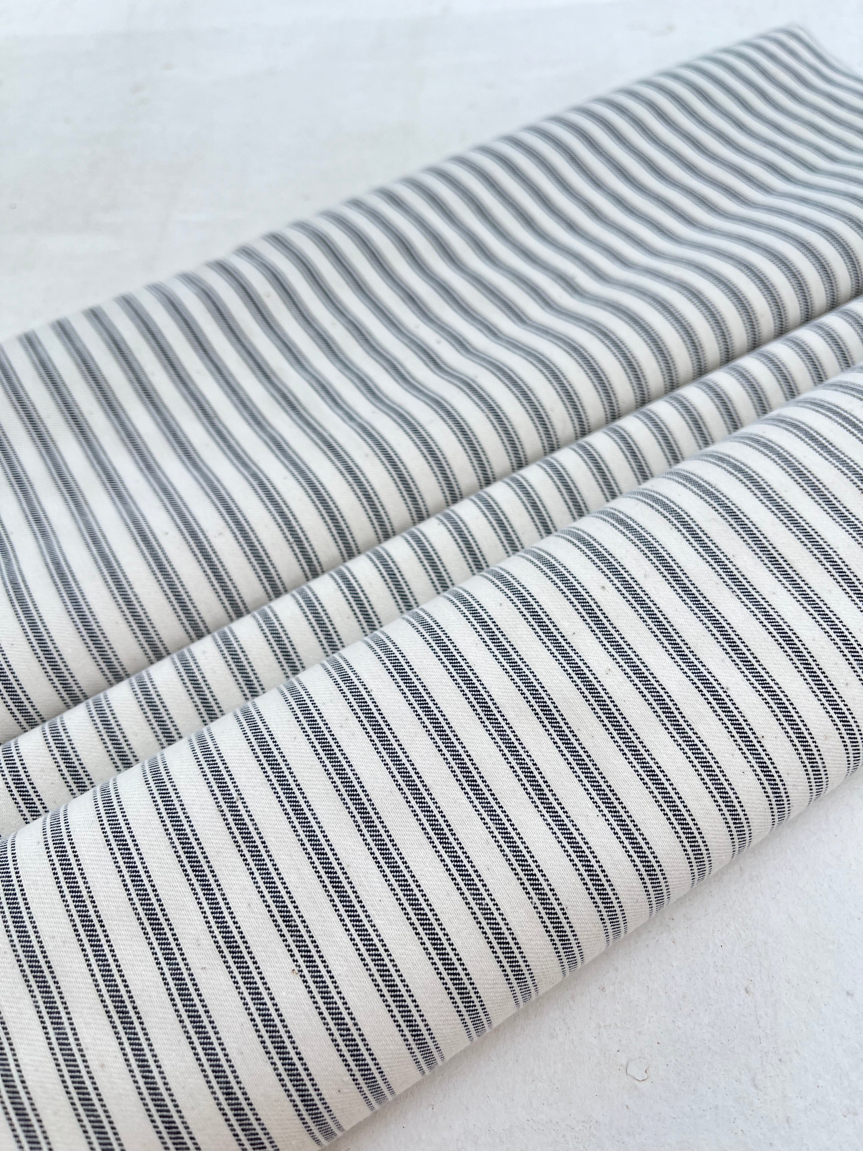 Ağır Ağırlık Yumuşatılmış Pamuklu Kumaş Metre 280/m2 - Döşemelik Çizgili Fransız Stili - Doğal Döşemelik Kumaşlar. %100 Pamuk - 150 cm Genişlik