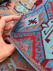 Ağır Gramajlı Kalın Jakarlı Pamuklu Kumaş Metre Başına 400/m2 - Döşemelik Geleneksel Anadolu Etnik Desenli - Döşemelik Kumaşlar. %70 Pamuk %30 Polyester - 140 cm Genişlik. Kilim Dokuma.