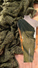 Green Linen Fabric By The Yard Textured Handloom Semi-Sheer Natural Fabrics.