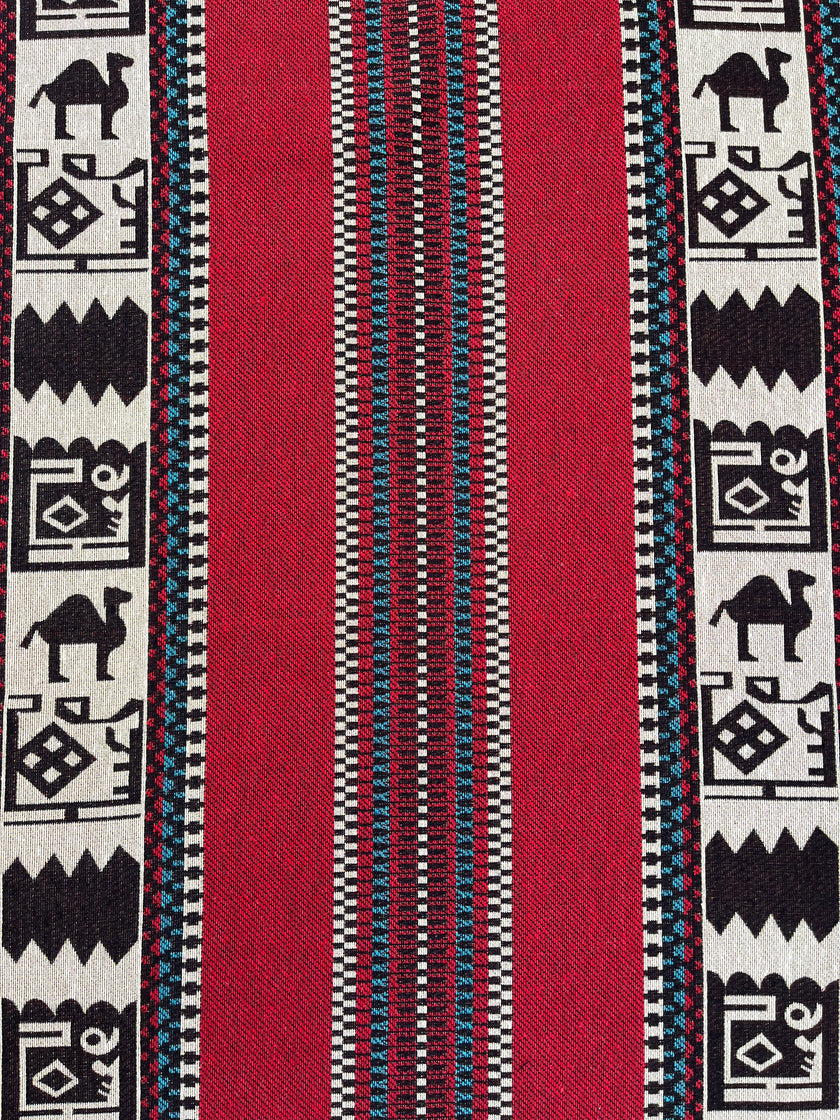 Ağır Ağırlık Kalın Jakarlı Pamuklu Kumaş Metre 400/m2 - Döşemelik Geleneksel Anadolu Etnik Desenli - Döşemelik Kumaşlar. %70 Pamuk %30 Polyester - 140 cm Genişlik. Halı Dokuma Mavi, Kırmızı, Sarı, Siyah Çok Renkli Seçenekler