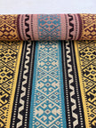 Ağır Gramajlı Kalın Jakarlı Pamuklu Kumaş Metre Başına 400/m2 - Döşemelik Geleneksel Anadolu Etnik Desenli - Döşemelik Kumaşlar. %70 Pamuk %30 Polyester - 140 cm Genişlik. Halı Dokuma. Çok Renkli Seçenekler, Sarı Mavi, Kırmızı Siyah Renk.