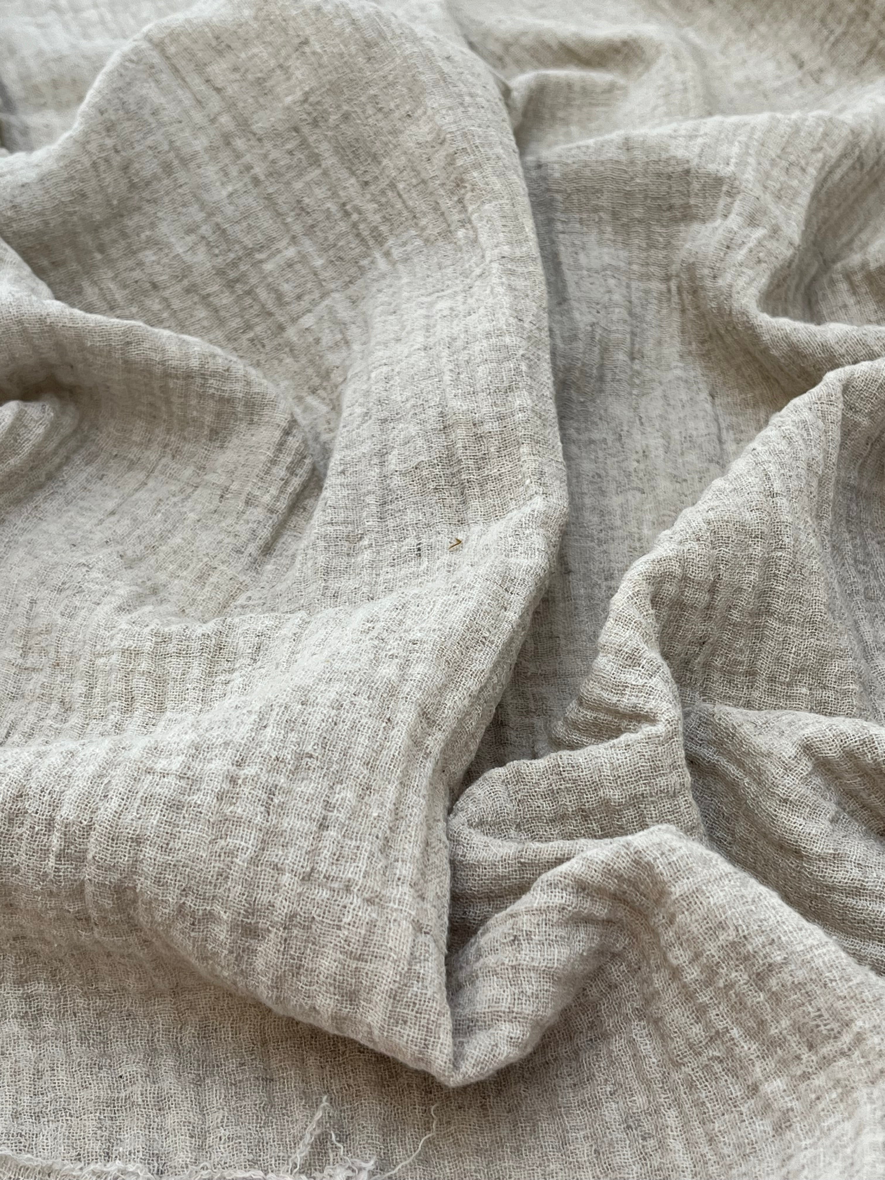 Keten Yarı Şeffaf Açık Dokuma Muslin Kumaş. - Organik Muslin Kumaş - Bebek Pamuklu Muslin - Metre ile 2 Katlı Tül Kumaş, 150 CM GENİŞLİK. Yenidoğan Battaniyesi.