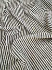 Beige Striped- Black Striped- Brown Striped Neutral Organic Cotton Fabric.