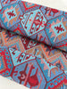 Ağır Gramajlı Kalın Jakarlı Pamuklu Kumaş Metre Başına 400/m2 - Döşemelik Geleneksel Anadolu Etnik Desenli - Döşemelik Kumaşlar. %70 Pamuk %30 Polyester - 140 cm Genişlik. Kilim Dokuma.