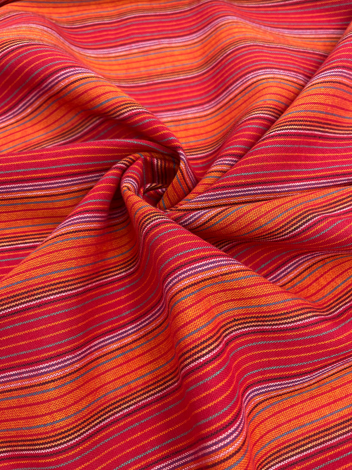 Organic Cotton Fabric By The Meter, Yarn Dyed Fabric With Pin Stripes.