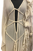 Gauze Organic Cotton, Cheesecloth Fabric By The Yard. Black - Undyed.