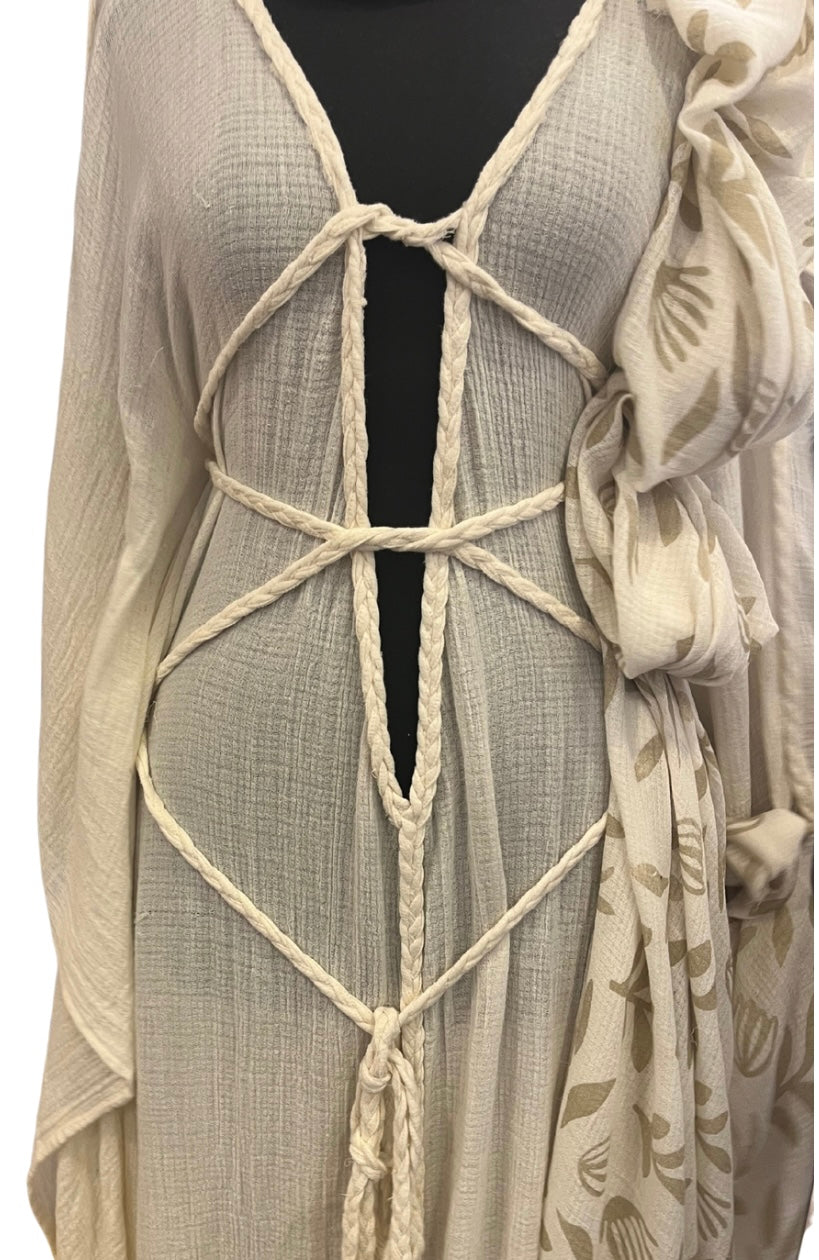 Gauze Organic Cotton, Cheesecloth Fabric By The Yard. Black - Undyed.