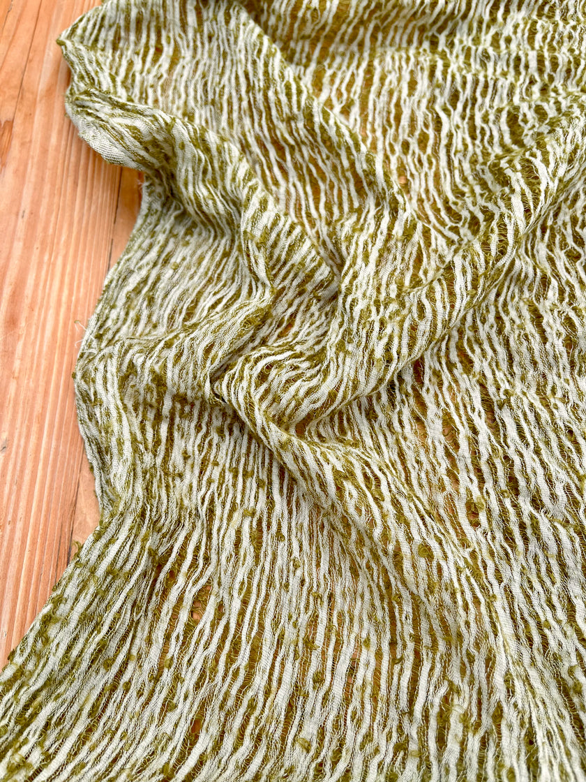 Metre Kare Yeşil Keten Kumaş, Organik Pamuklu Kumaş, Dokulu El Dokuma Doğal Kumaşlar.