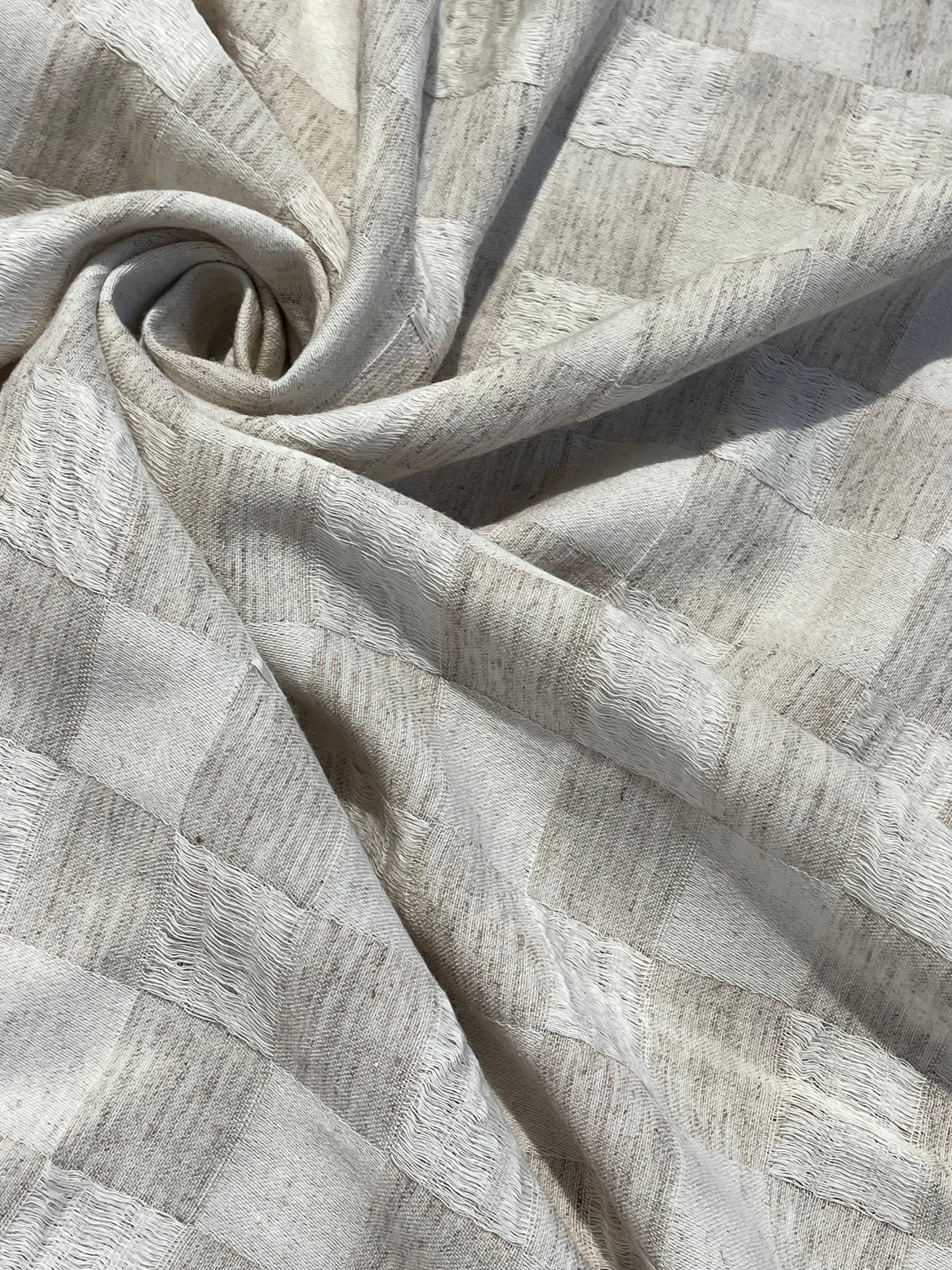 Natural Check Pattern Hemp-Cotton Fabric – 210 GSM