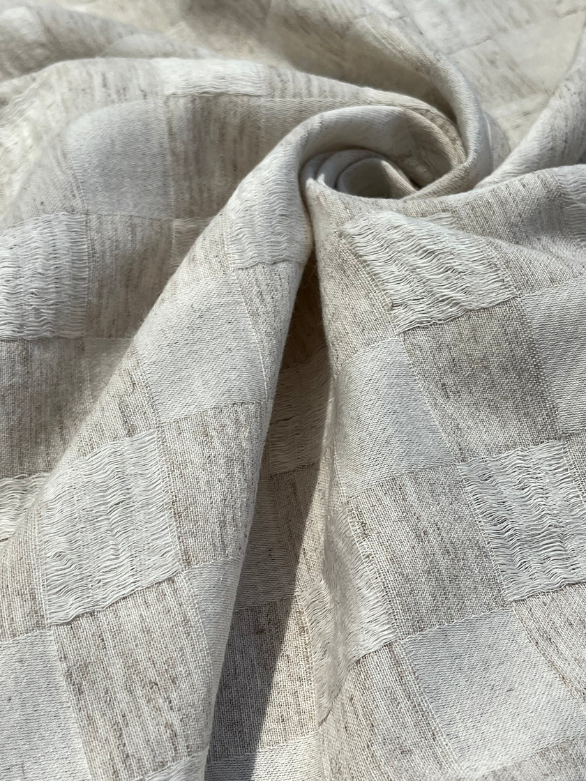 Ağartılmamış Nötr Fildişi Rengi Buruşuk Tül Kumaş, Sile Kumaş. Sile Kumaş.