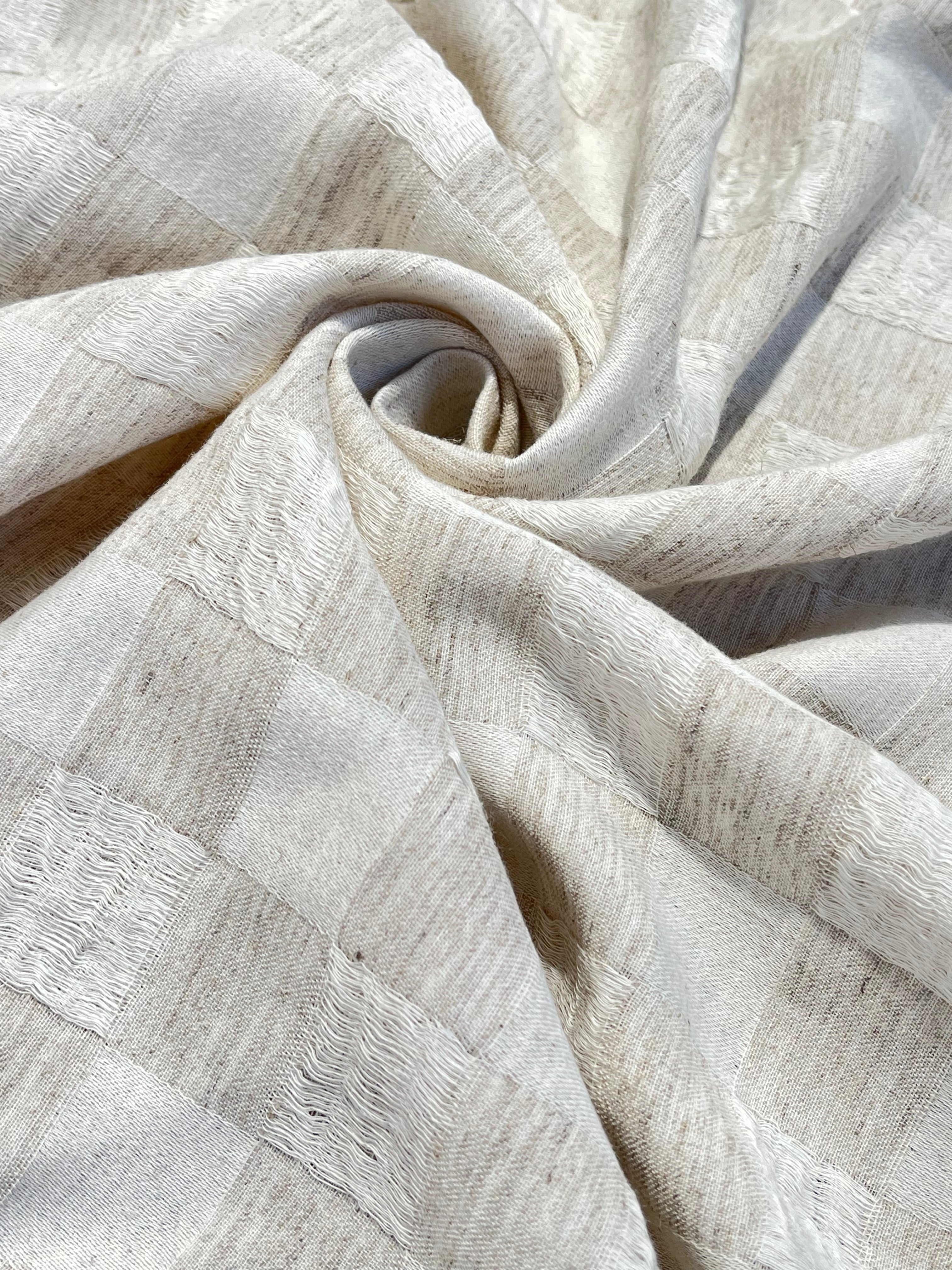 Natural Check Pattern Hemp-Cotton Fabric – 210 GSM