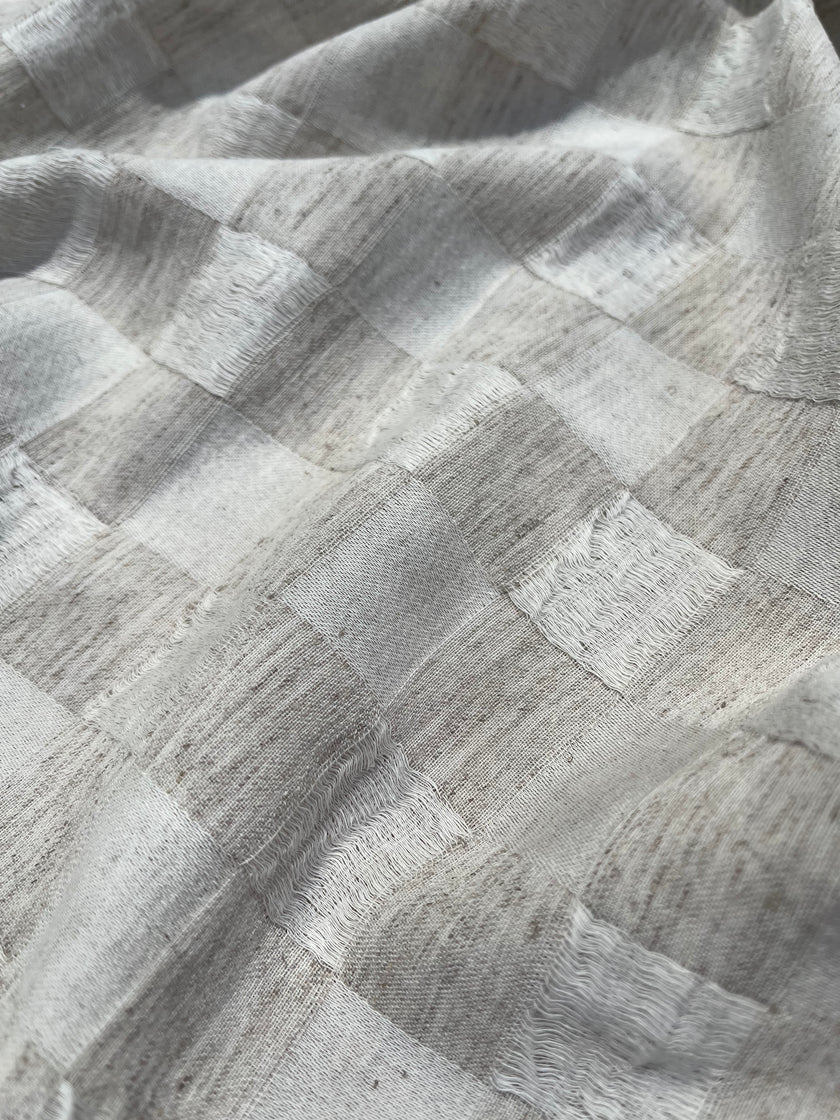 Ağartılmamış Nötr Fildişi Rengi Buruşuk Tül Kumaş, Sile Kumaş. Sile Kumaş.