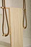 Neutral Textured Cotton Stretchy Crinkle Fabric.