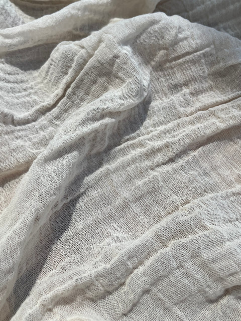 Gauze Crinkle Cotton Fabric By The Meter/80 GSM/ Wide Width: 180 cm.