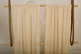 Neutral Textured Cotton Stretchy Crinkle Fabric.