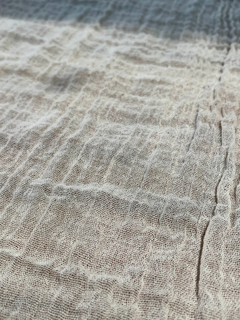 Ağartılmamış Nötr Fildişi Rengi Buruşuk Tül Kumaş, Sile Kumaş. Sile Kumaş.