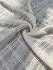 Embroidered Striped Shantung Textured Cotton Fabric – 100% Organic Cotton
