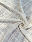 Embroidered Striped Shantung Textured Cotton Fabric – 100% Organic Cotton