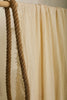 Ecru Cotton Linen Fabric By The Meter, Neutral Undyed Pin Stripes.