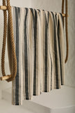 Sile Cloth Cotton Natural Fabric With Black Stripes.