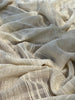 Embroidered Striped Shantung Textured Cotton Fabric – 100% Organic Cotton