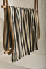 Sile Cloth Cotton Natural Fabric With Black Stripes.