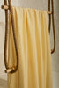 Yellow Striped Organic Cotton Fabric By The Meter, Crinkle Fabric With Pin Stripes.