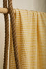 Yellow Striped Organic Cotton Fabric By The Meter, Crinkle Fabric With Pin Stripes.