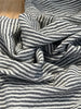 Black Striped Double Layer Muslin Fabric By The Meter.