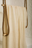 Beige Striped Neutral Organic Cotton Fabric By The Meter.