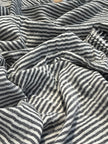 Black Striped Double Layer Muslin Fabric By The Meter.