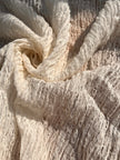 Tissu en lin par cour, tissu en coton biologique, tissus naturels semi-transparents texturés / non blanchis, blanc ivoire.