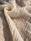 Tissu en lin par cour, tissu en coton biologique, tissus naturels semi-transparents texturés / non blanchis, blanc ivoire.