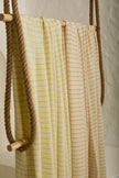 Green Striped Neutral Organic Cotton Fabric By The Meter.