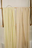 Beige Striped Neutral Organic Cotton Fabric By The Meter.