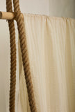 White Pin Striped Neutral Organic Cotton Fabric By The Meter.