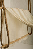 White Pin Striped Neutral Organic Cotton Fabric By The Meter.