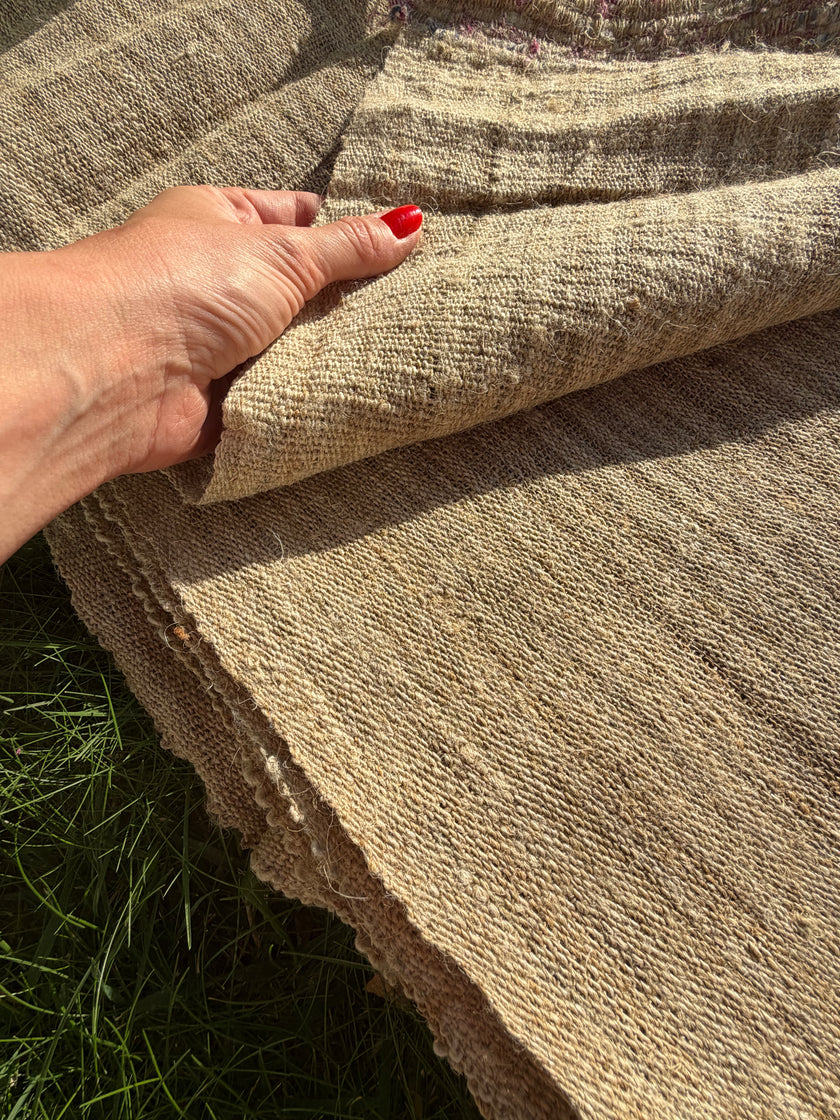 Antique 90-Year-Old Handwoven Linen Fabric | Collectible Heritage Textile from Anatolia | 100% Linen | Limited Edition