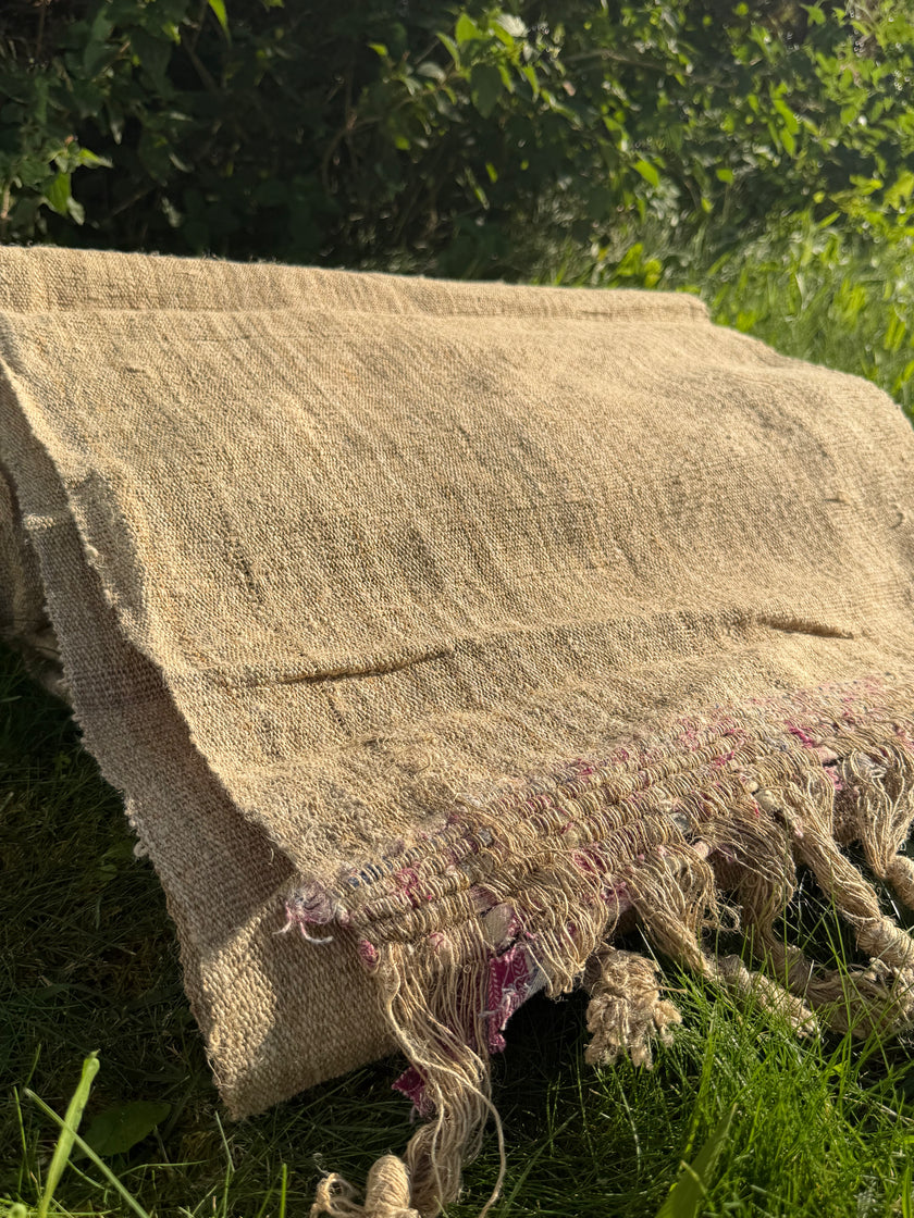 Antique 90-Year-Old Handwoven Linen Fabric | Collectible Heritage Textile from Anatolia | 100% Linen | Limited Edition