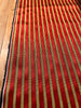 Red - Yellow Stripes Silk Fabric, Moire Silk Fabric, Silk By The Yard. Watermark Pattern.