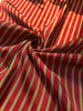 Red - Yellow Stripes Silk Fabric, Moire Silk Fabric, Silk By The Yard. Watermark Pattern.