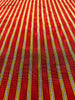 Red - Yellow Stripes Silk Fabric, Moire Silk Fabric, Silk By The Yard. Watermark Pattern.