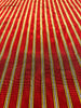Red - Yellow Stripes Silk Fabric, Moire Silk Fabric, Silk By The Yard. Watermark Pattern.