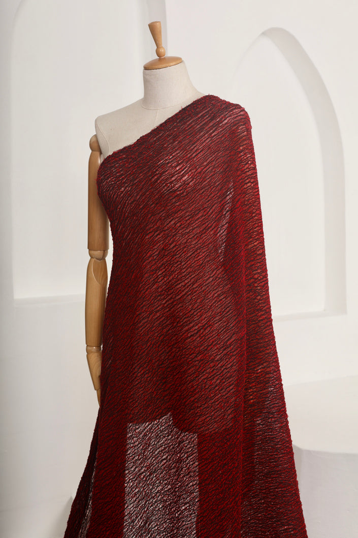 Metre Kare Kırmızı Keten Kumaş, Organik Pamuklu Kumaş, Dokulu El Dokuma Yarı Şeffaf Doğal Kumaşlar.